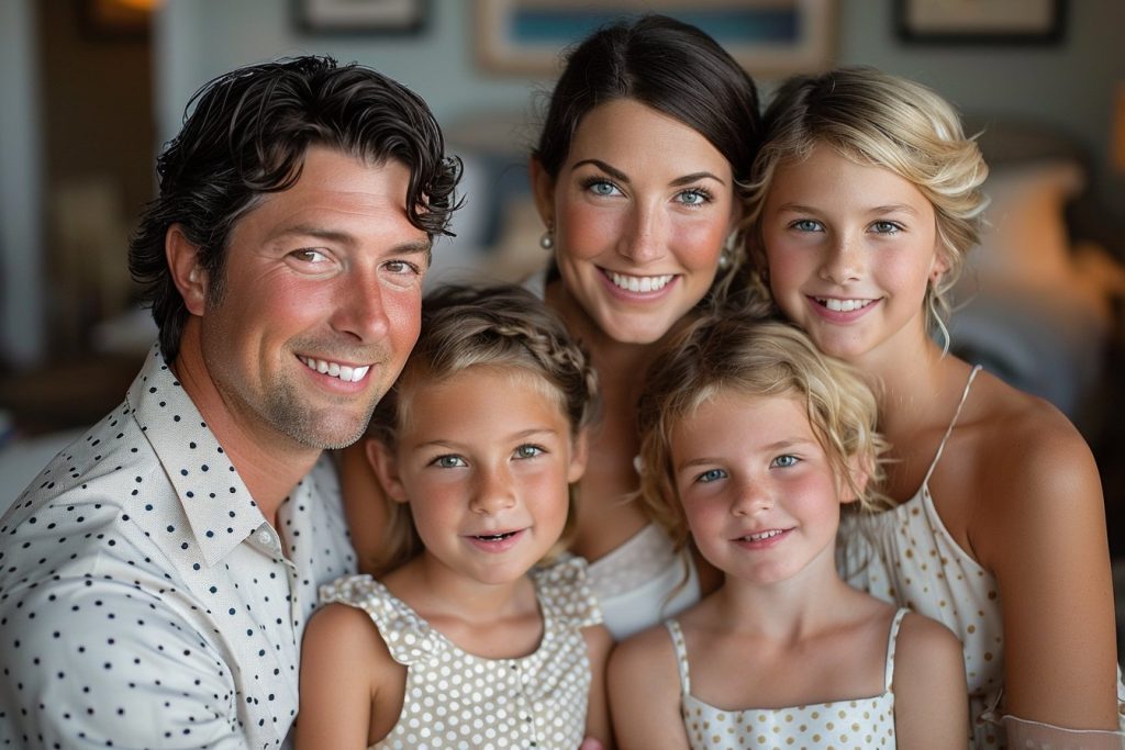 Les tenues à pois pour des photos de famille inoubliables