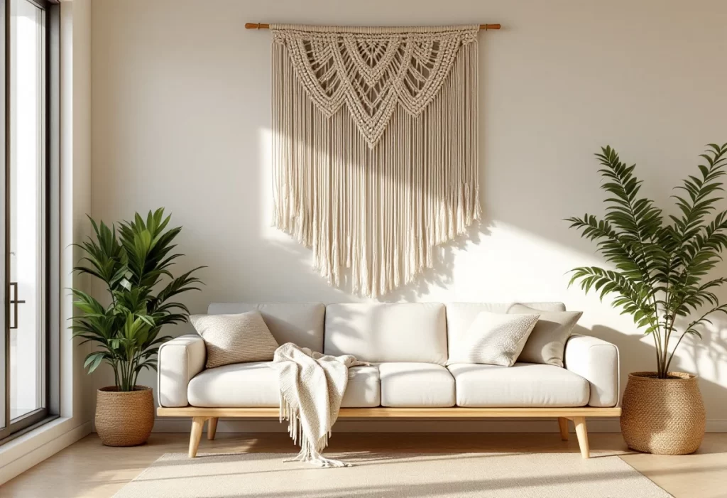 Macramé dans l’intérieur contemporain : comment marier tradition textile et décoration moderne
