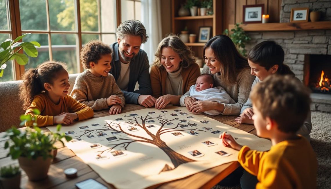 découvrez comment créer un arbre généalogique familial pour célébrer l'arrivée d'un bébé et préserver l'histoire de votre famille.