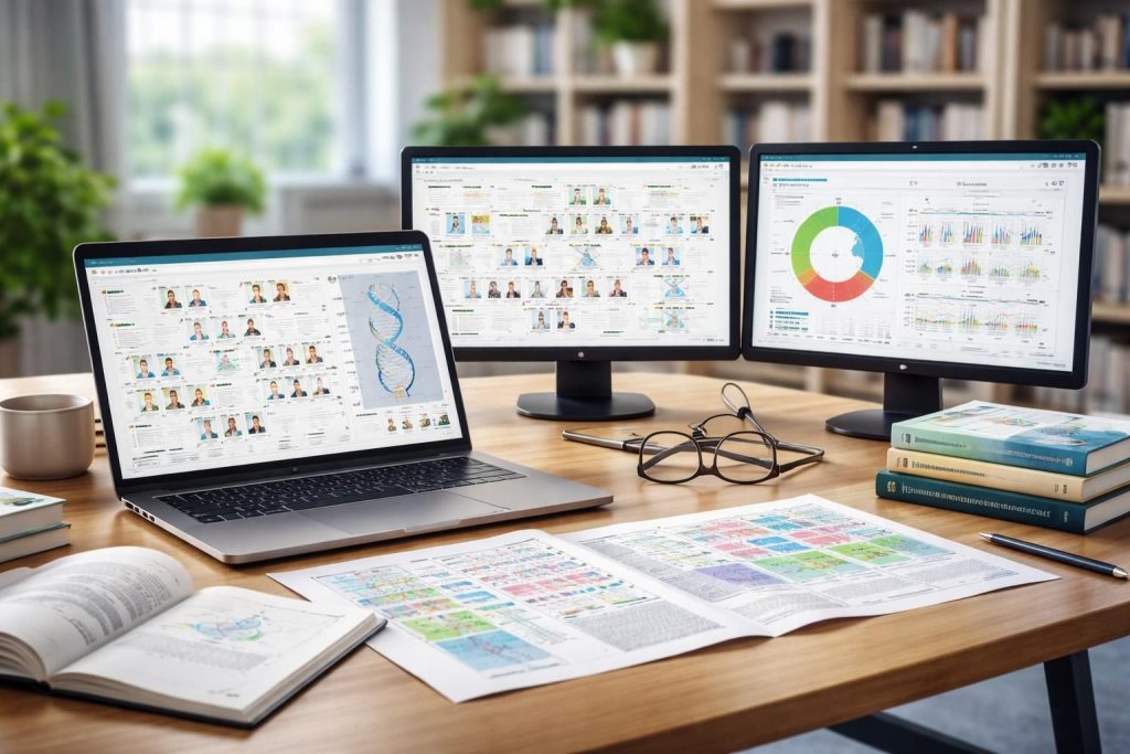 La généalogie moderne avec les bases DNA Ancestry, MyHeritage et les logiciels Heredis