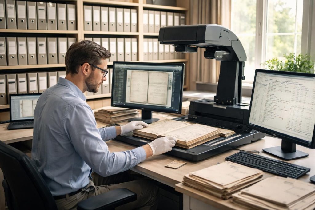 Numériser vos archives avec des solutions pour entreprises généalogiques et centres de documentation