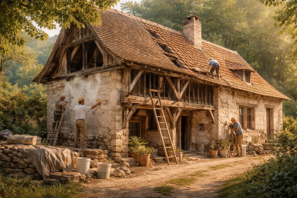 Restaurer une maison familiale ancestrale en préservant son patrimoine avec des techniques de rénovation respectueuses