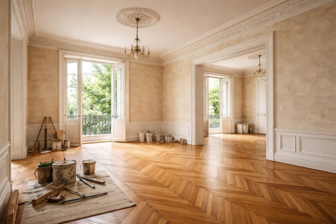 découvrez comment restaurer une maison familiale ancienne en utilisant l'enduit à la chaux tradical pour des murs respirants et un parquet haussmann authentique, alliant tradition et élégance.