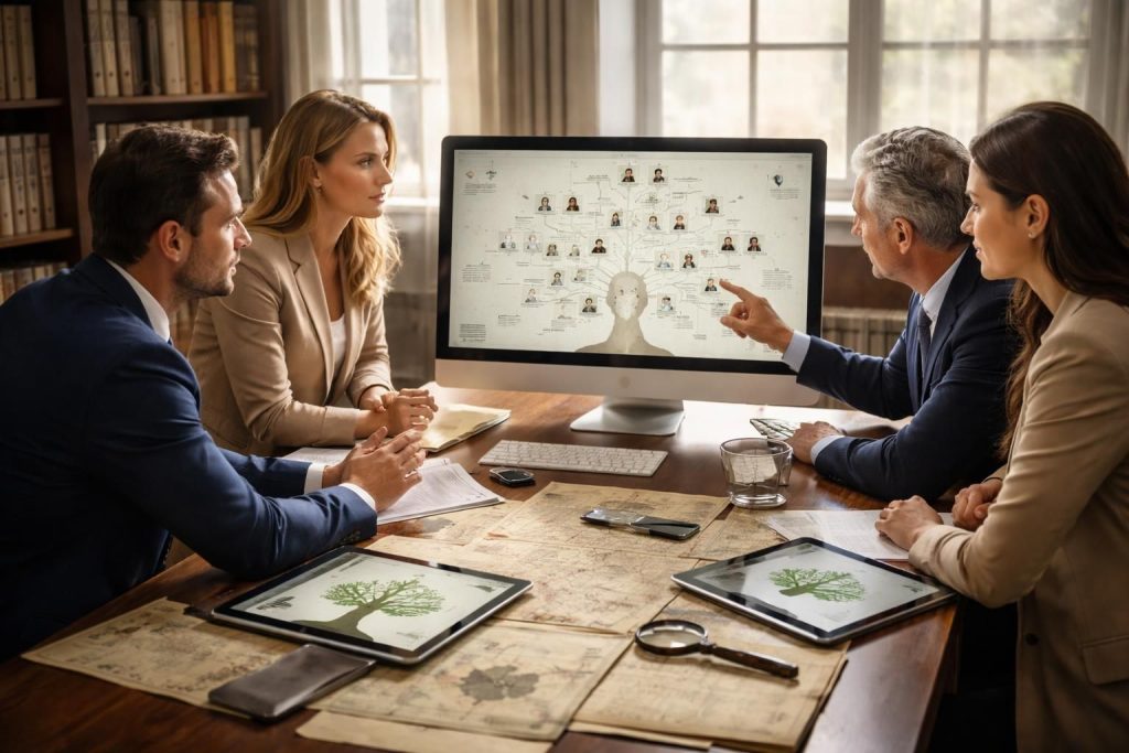 Services généalogiques et stratégies pour entreprises avec plateformes Ancestry et Geneanet